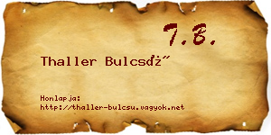 Thaller Bulcsú névjegykártya